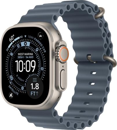 Apple Watch Ultra 3 (2025) 49mm Natural Titanium Case with Anchor Blue Ocean Band Apple Watch Ultra 3 (2025) 49mm Natural Titanium Case with Anchor Blue Ocean Band