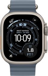 Apple Watch Ultra 3 (2025) 49mm Natural Titanium Case with Anchor Blue Ocean Band